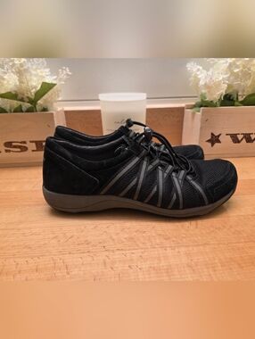 Dansko Honor Suede Comfort Sneakers Black Women's Size 38 EU